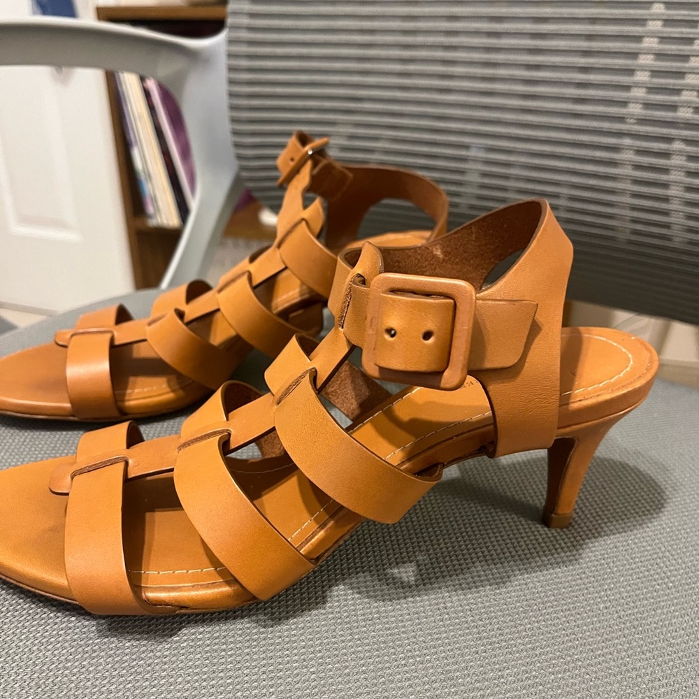 Polo Ralph Lauren Tan Strappy Heeled Sandals